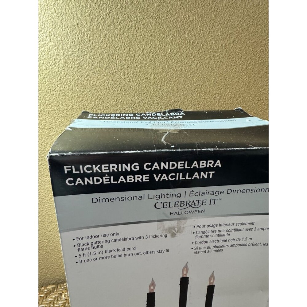 Halloween Celebrate It Candelabra Lamp With LED Flickering Candle - Picture 8 of 11